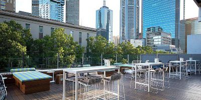 At The Cozy Rooftop Garden Bar at Imperial Hotel Melbourne